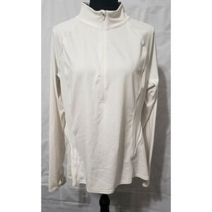 Athleta Full Zip Running/Yoga Jacket White Vented Back Size Small Stretch